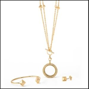 Gold 3 piece Swarovski Crystal set